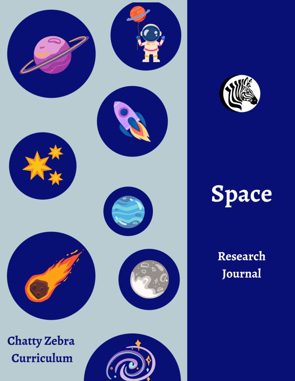 Chatty Zebra Curriculum - Space Workbook: Science - Activity Workbook - Home Education Space Research Journal - Autism, ADHD, PDA friendly