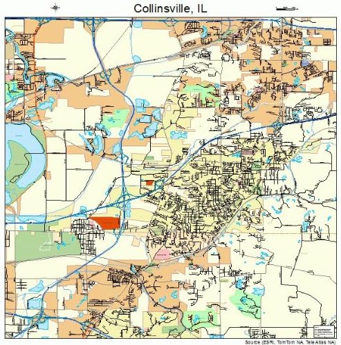 Amazon.com: Large Street & Road Map of Collinsville, Illinois IL ...