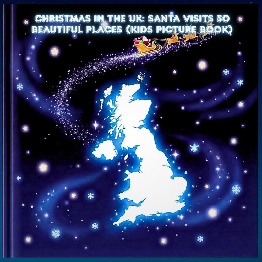 Christmas in the UK: Santa Visits 50 Beautiful Places (Kids Picture Book): Santa’s Magical UK Adventure: Visiting 50 Iconic Places Across England, Scotland, Wales & Northern Ireland