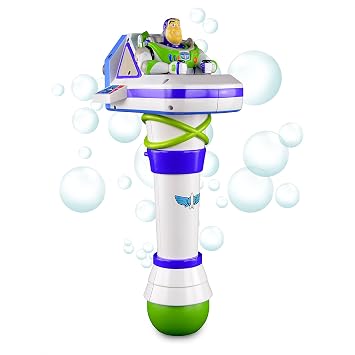 Disney Store Official Toy Story Buzz Lightyear Light-Up Bubble Wand Interactive LED Toy, Perfect for Kids & Fans of the Movies, Ideal for Outdoor Play & Parties, Durable & Safe for All Ages