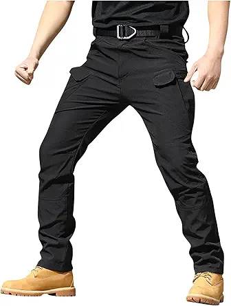 OIOLOYJM Military Cargo Pants for Men Hiking Relaxed Fit Work Waterproof Stretch Tactical Lightweight Outdoor Travel Pant
