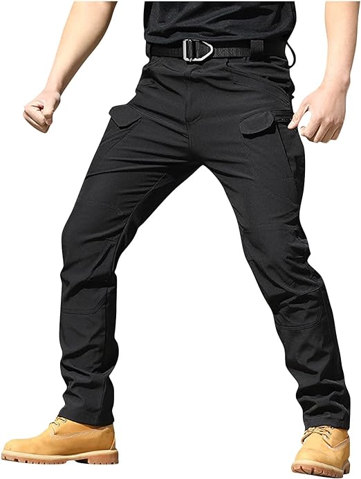 OIOLOYJM Military Cargo Pants for Men Hiking Relaxed Fit Work Waterproof Stretch Tactical Lightweight Outdoor Travel Pant