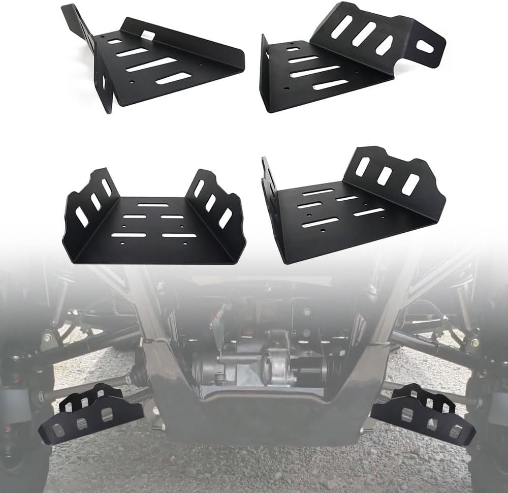 Front and Rear A-Arm Guards, 4mm Aluminum A-Arm Skid Plates Compatible with 2016-2021 Pioneer 1000/1000-5