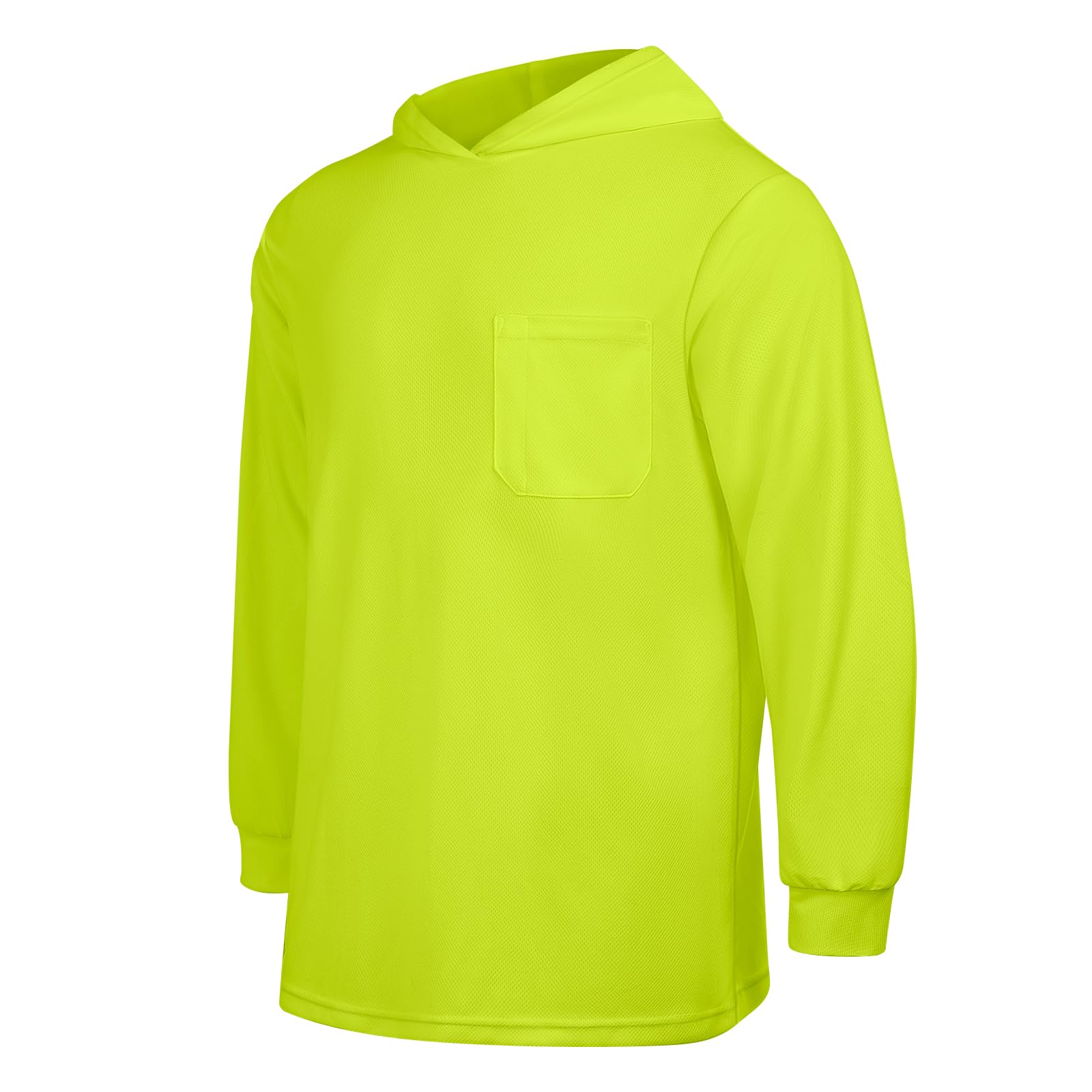 Uno Mejor Hi Vis Shirts with Hood, High Visibility Hoodie for Men Women, Safety Shirts with Long Sleeve, Construction Work Shirts for Men, Breathable,