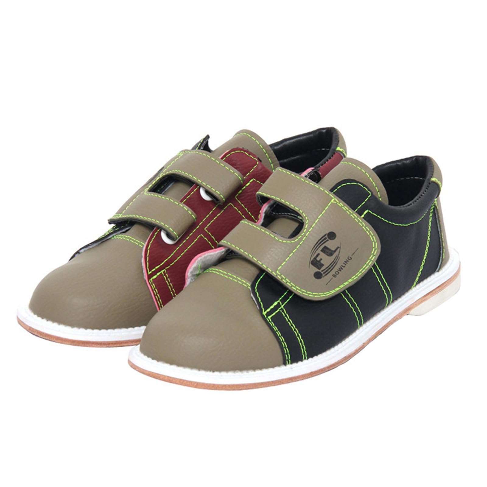 JiuQing Bowlingschuhe Herren Damen Leichte Bowling-Trainingsschuhe Für Anfänger Mit Gleitsohle Selbstklebend Für Kinder