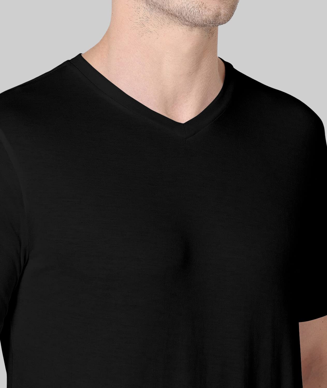 TVP Fashions Premium Plain Men V Neck Half Sleeves Festive,Offer,Discount,Sale,Limited Edition, Trendy, Trending Tees and Tshirts. (Black_Medium) 1