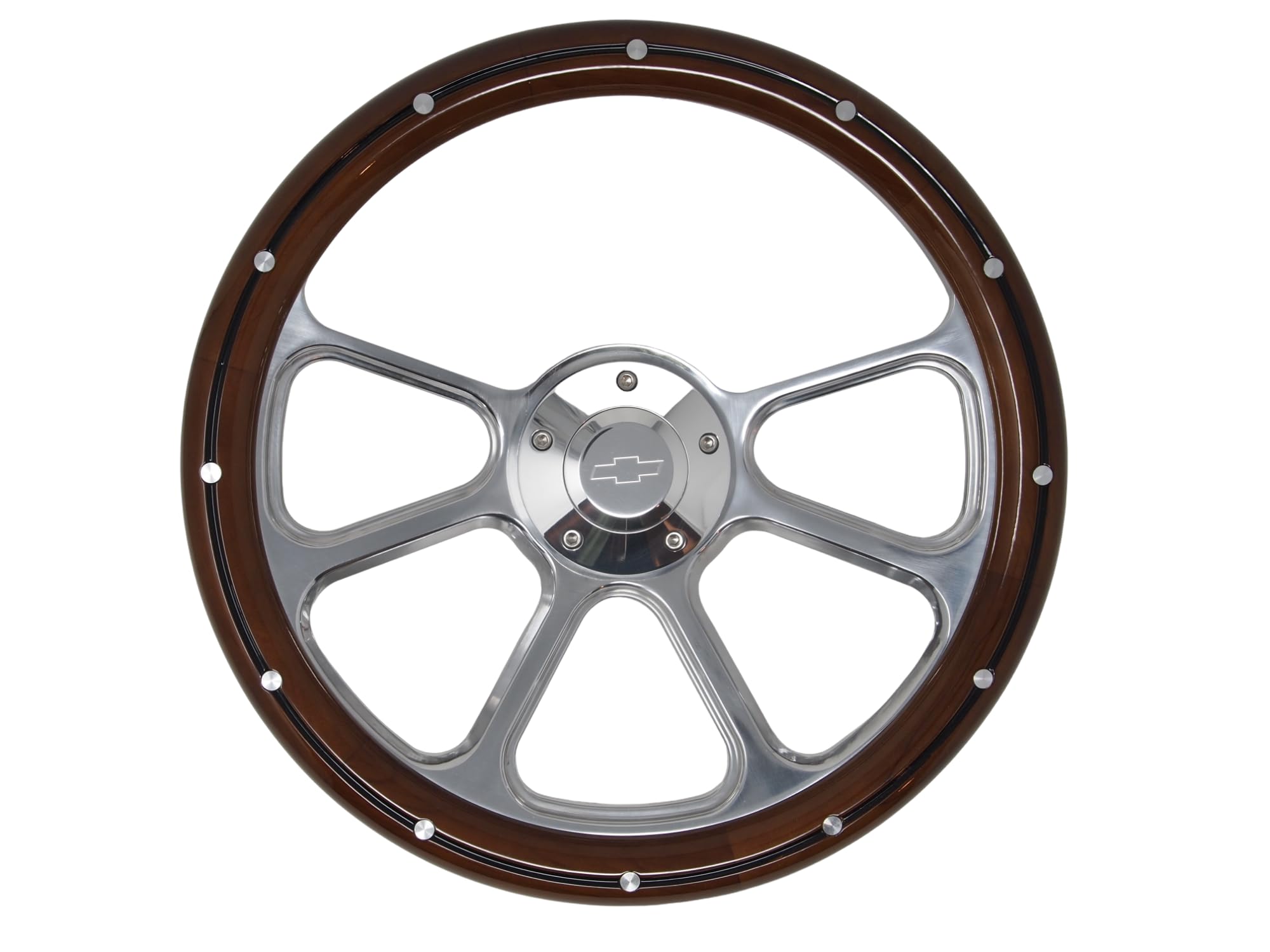 1960-1969 Chevy C10 Pick-Up Truck Real Wood & Billet Steering Wheel + Boss Kit