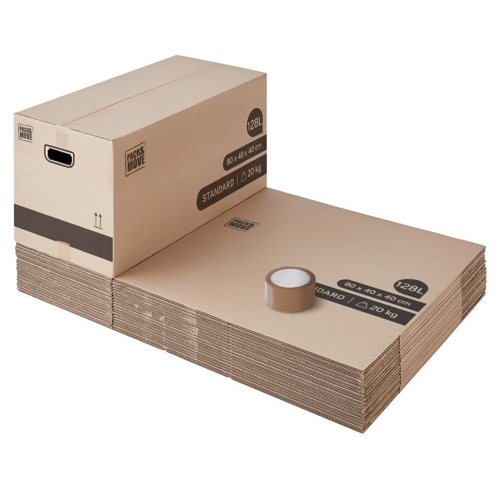 Cartons déménagement XL 80 x 40 x 40 cm Poignées renforcées Lot 20