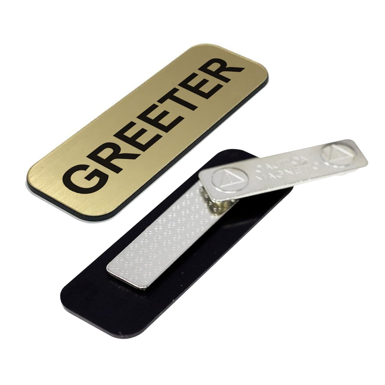 Greeter Namensschild, 2,5 x 7,6 cm, gebürstetes Gold, 10 Stück