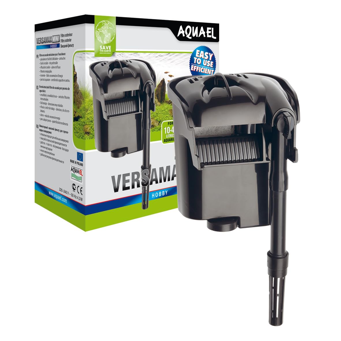 Aquael versamax Mini Filtro acuariofilia 235 L/​H