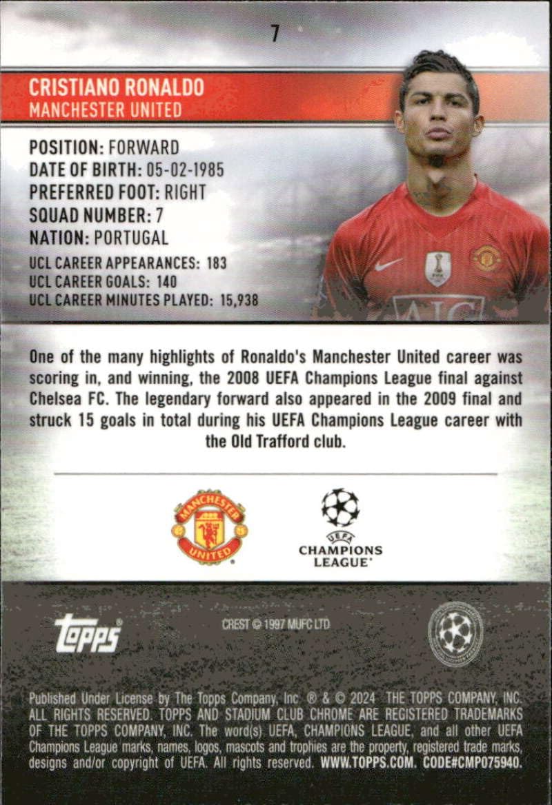 土日価格‼️07-09Manchester United Ronaldo 7 M Panini WCCF 2007-08 Cristiano Ronaldo No.7 Manchester United FW