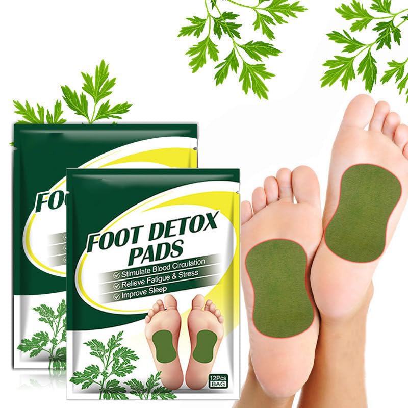 Natural Wormwood Foot Pads - Relaxation, 24 Count, Breathable Adhesive Design for Overnight Use, Herbal Infused Foot Care