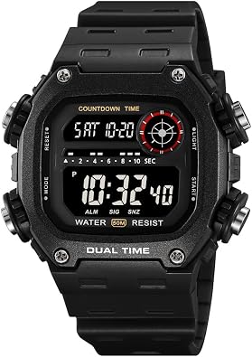 Mens Digital Watch for Men Wrist Watches Waterproof Chronograph Stopwatch