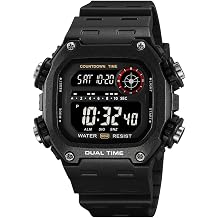 Erkek dijital saat erkek kad n, su ge irmez saatler erkekler i in  ift zamanl  izle tarih alarm  ile kronograf spor izle gen  erkekler i in