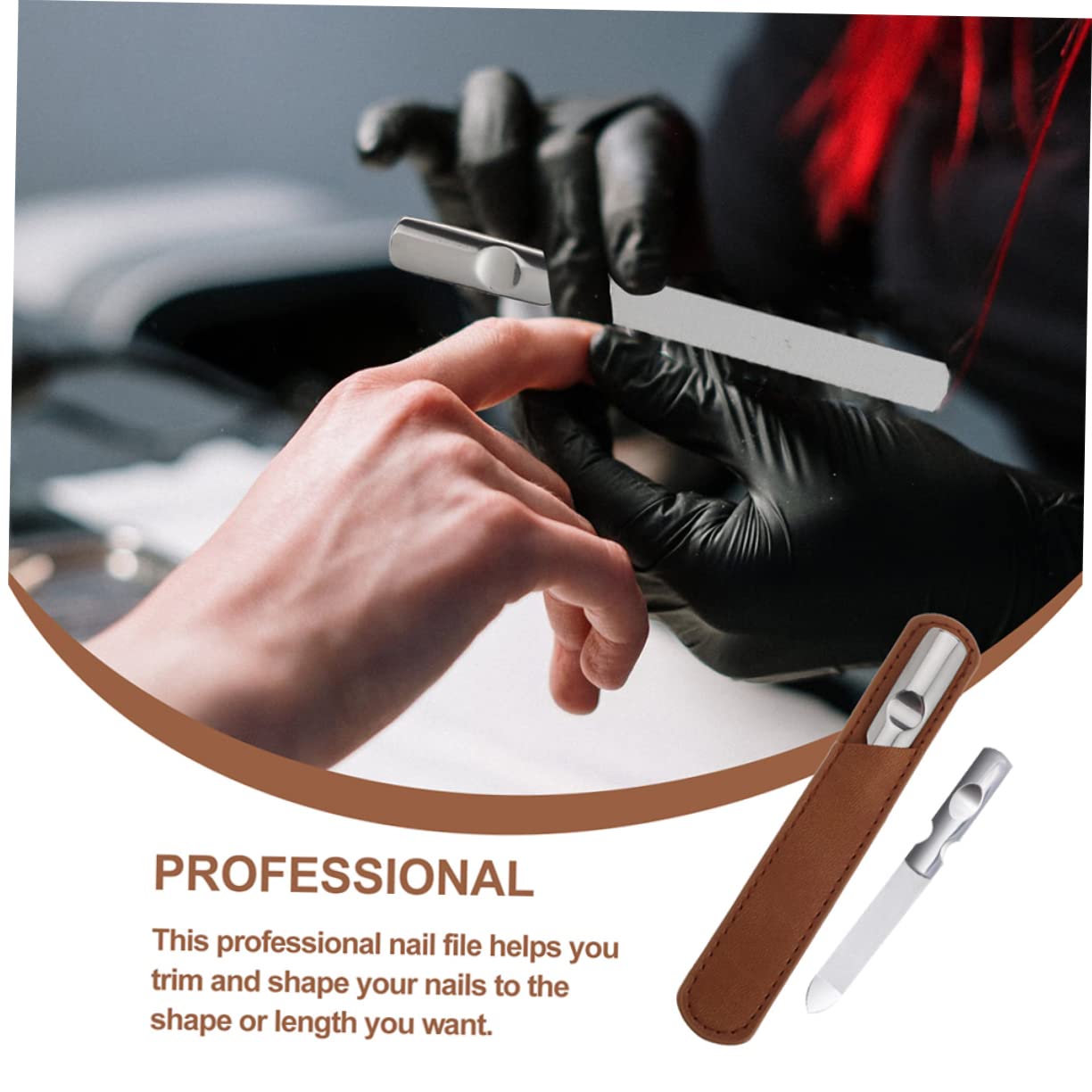 WOFASHPURET 2 Sets Stainless Steel Nail Files with Pouches Multi Function Manicure Tools for Nail Polishing Safe Smooth Trimming