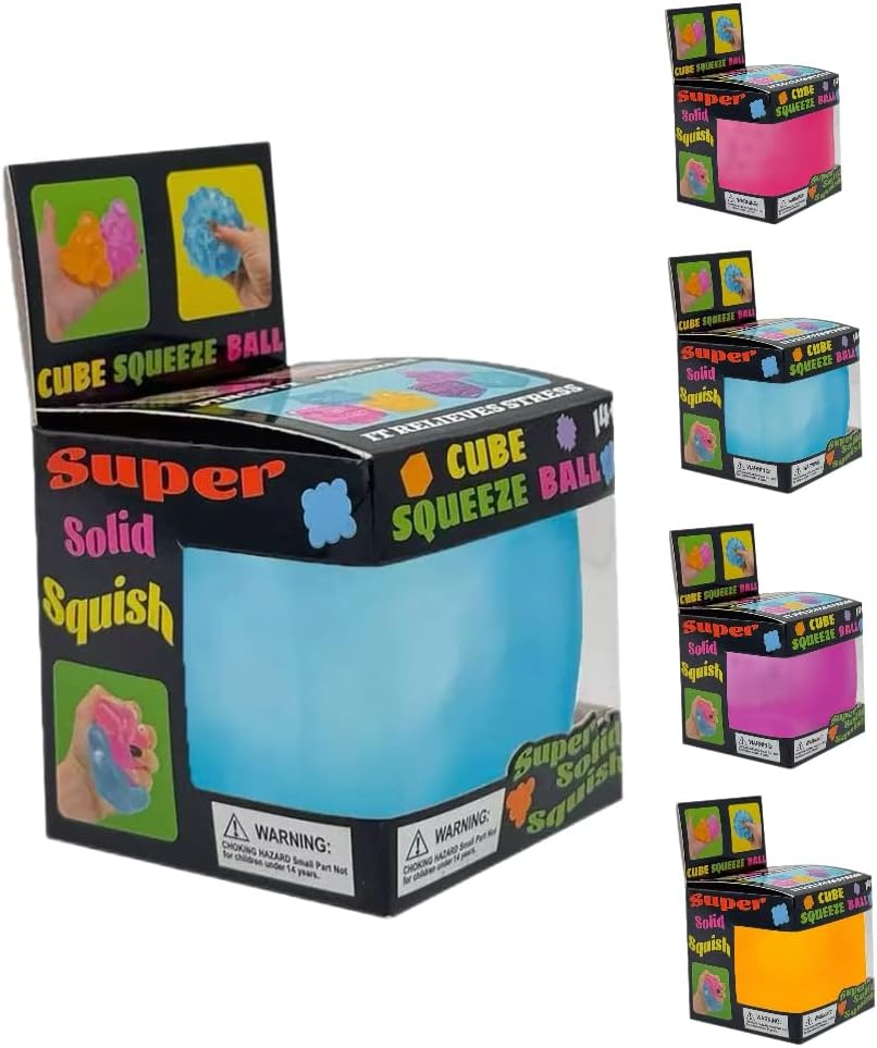 Ice Cube Squishy Stress Toy for Kids Adults,Fidget Toys Slow Rising Fidget Cube Sensory,Ice Squishy Cube Sugar Balls Sensory Toy Nice Ball Cubes with Box Blue