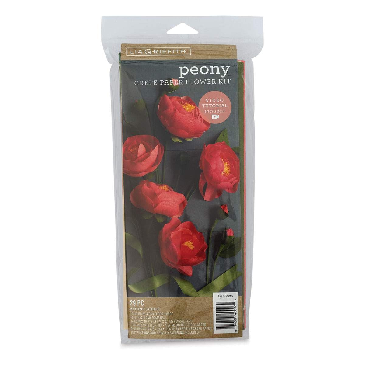 Fleur en papier crépon Lia Griffith kit pivoines réussir ses fleurs DIY sans flétrir