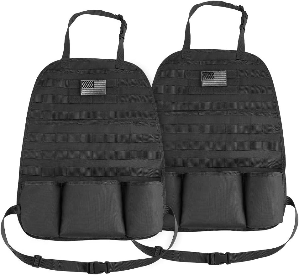 JOYTUTUS Car Seat Back Organizer, 2 Pack Universal Molle