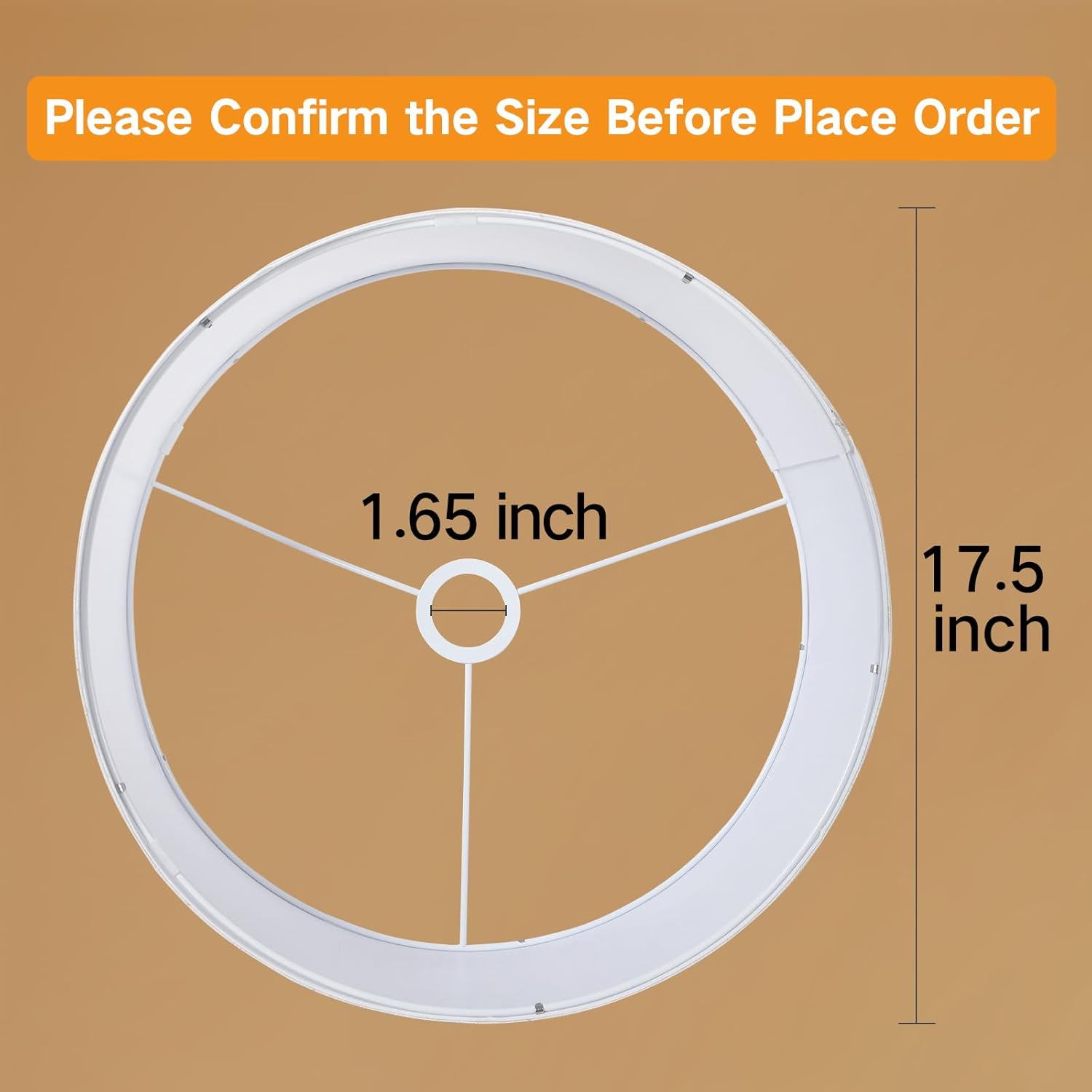 OUTON Beige Large Drum Lamp Shades for Floor Lamps, 17.5" Top x 17.5" Bottom x 10" High, Easy to Assemble, Replacement Linen Lampshades for Table Lamps & Bedside Lamps (1.65" Spider) Beige Shade