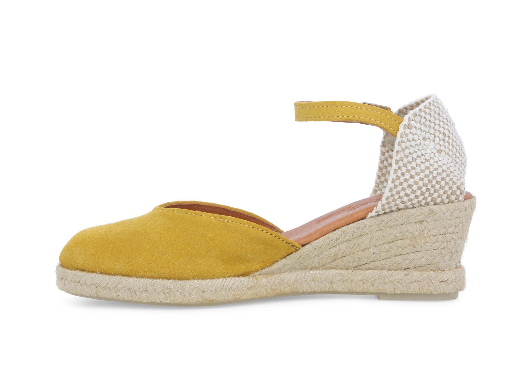 Melluso Espadrillas con Zeppa in Corda e Tomaia in camoscio Giallo 018206q 41