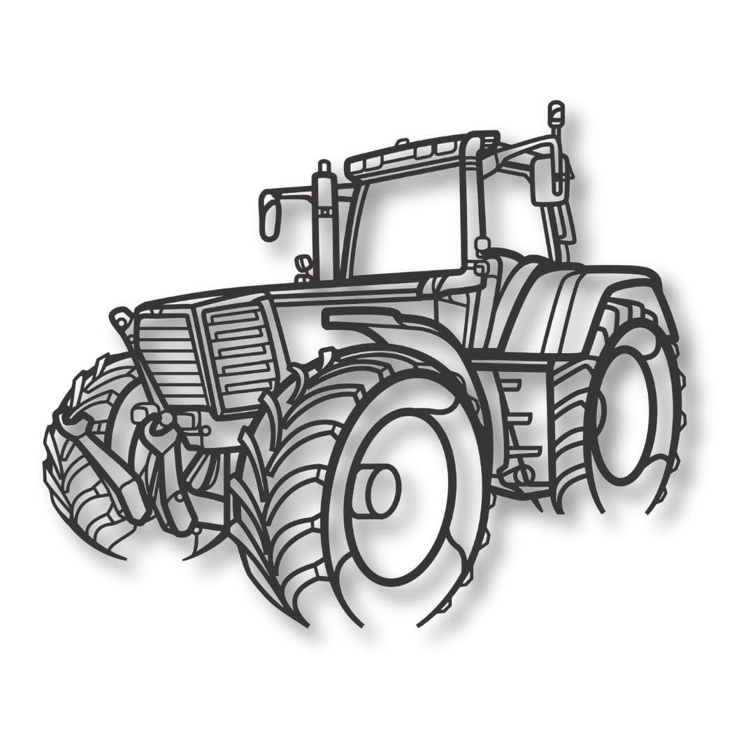 Generisch Traktor Silhouette Favorit 926 – Wandbild aus Metall – 96 cm – Rustikale Wanddeko – Ländlicher Charme für Zuhause, Werkstatt & Bauernhof – Robuste Deko für Landwirtschafts-Liebhaber