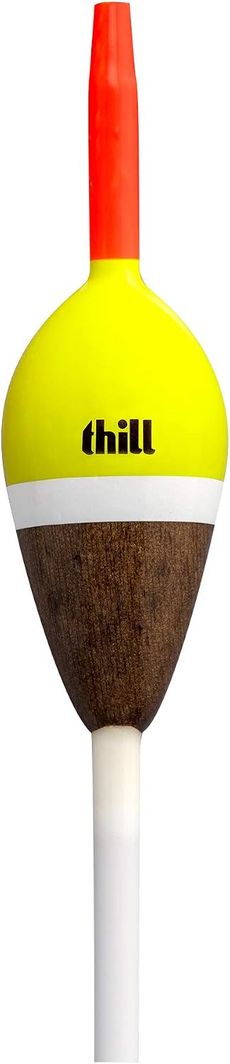 Flotador de Pesca Clásico Thill con Cuerpo de Madera Balsa Flotante, Pack de 2, 7/8" Ovalado, Flotador deslizante miniatura 3
