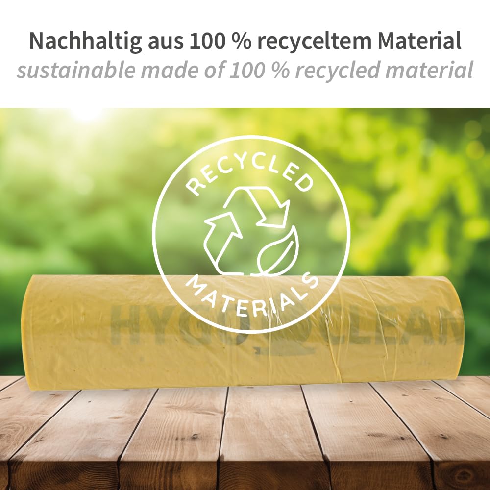 250 Stück, Müllsäcke, FRANZ MENSCH, 120 l 70x110cm, gelb, LDPE, extra stark | Eco, auf Rolle, Müllbeutel, Mülltüten, trash bags, Abfallentsorgung, Haushalt, Gewerbe, Reinigung