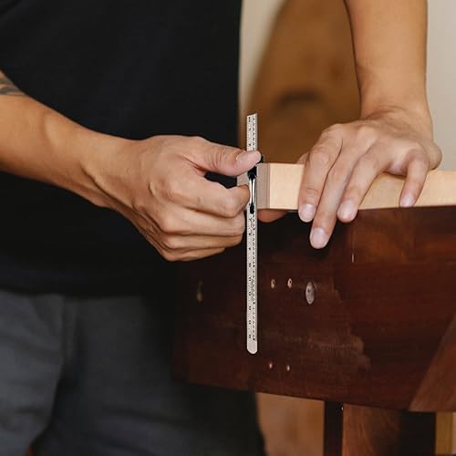 Miniatura 4 de KEARING Regla de bolsillo de 5.9 in, regla de acero inoxidable con clips desmontables, graduaciones imperiales y métricas, 2 piezas