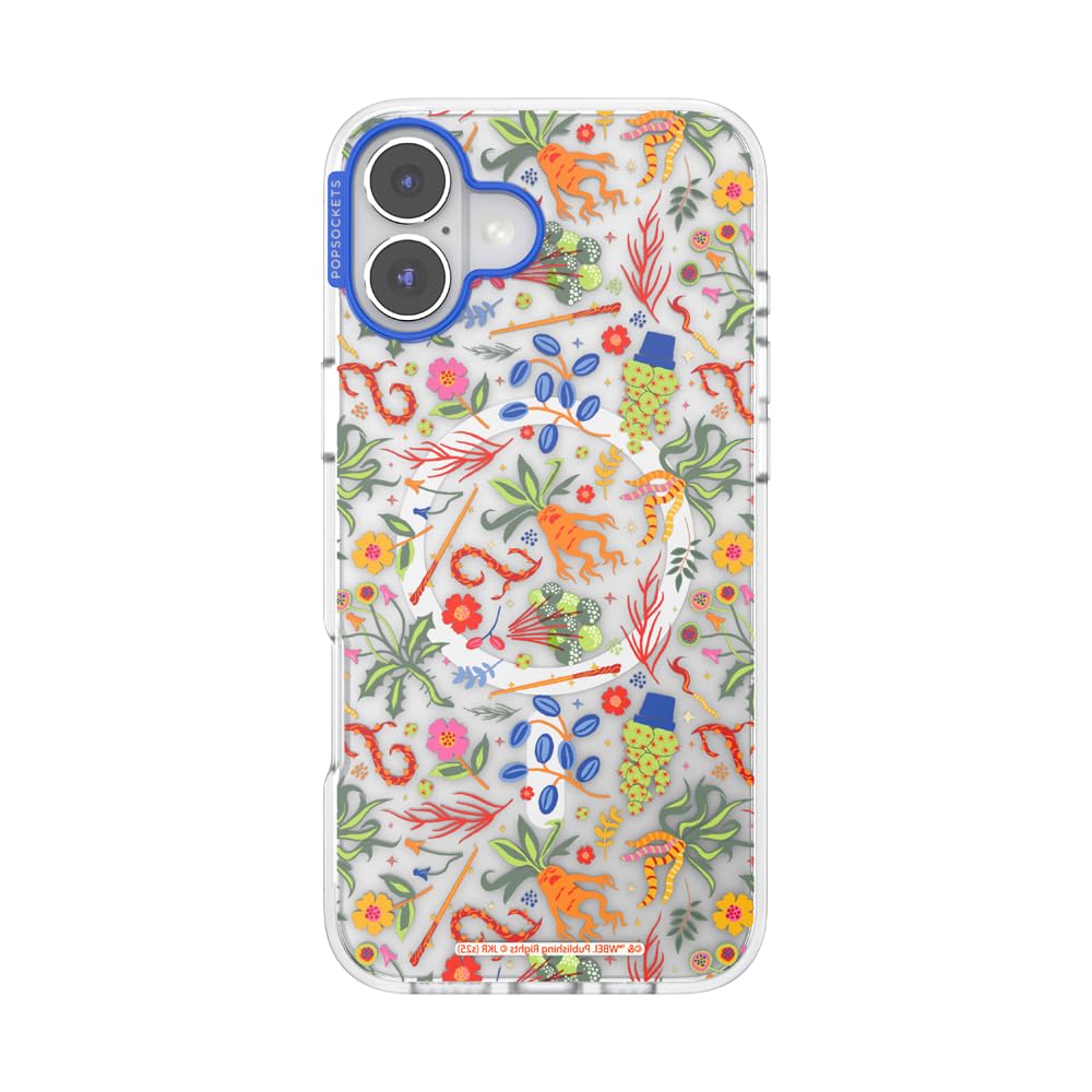 PopSockets iPhone 16 Plus Case Compatible with MagSafe, Phone Case for iPhone 16 Plus, Wireless Charging Compatible, Case Only - Herbology in Spring