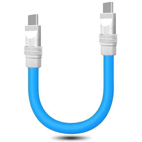 GentsStride Cute Chubby - Cable de carga USB corto compatible con cargador USB, cable de carga de silicona gruesa, teléfono y tabletas, cable USB-C