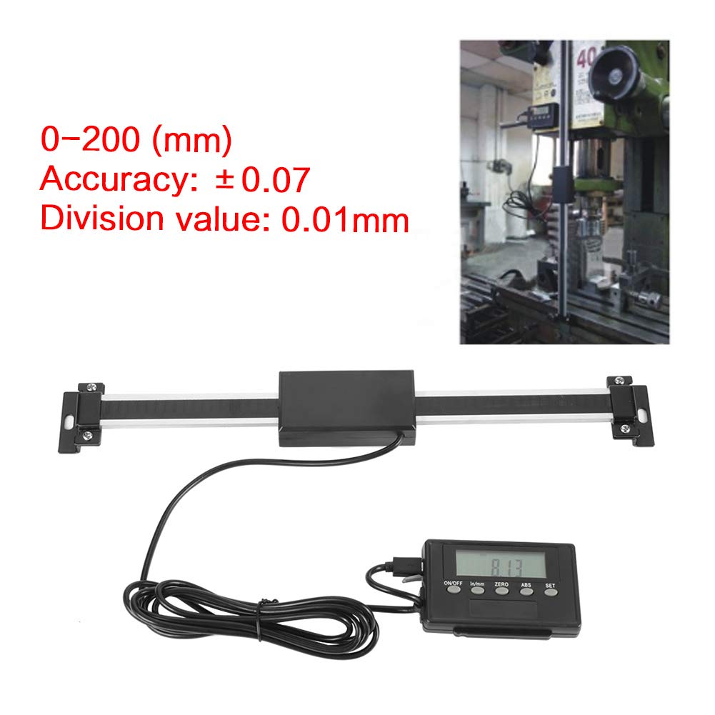 Affichage numérique, étrier à échelle linéaire LCD à distance DRO de 0-200 mm, règle de haute précision en aluminium, mesure pour fraiseuse/tour linéaire magnétique