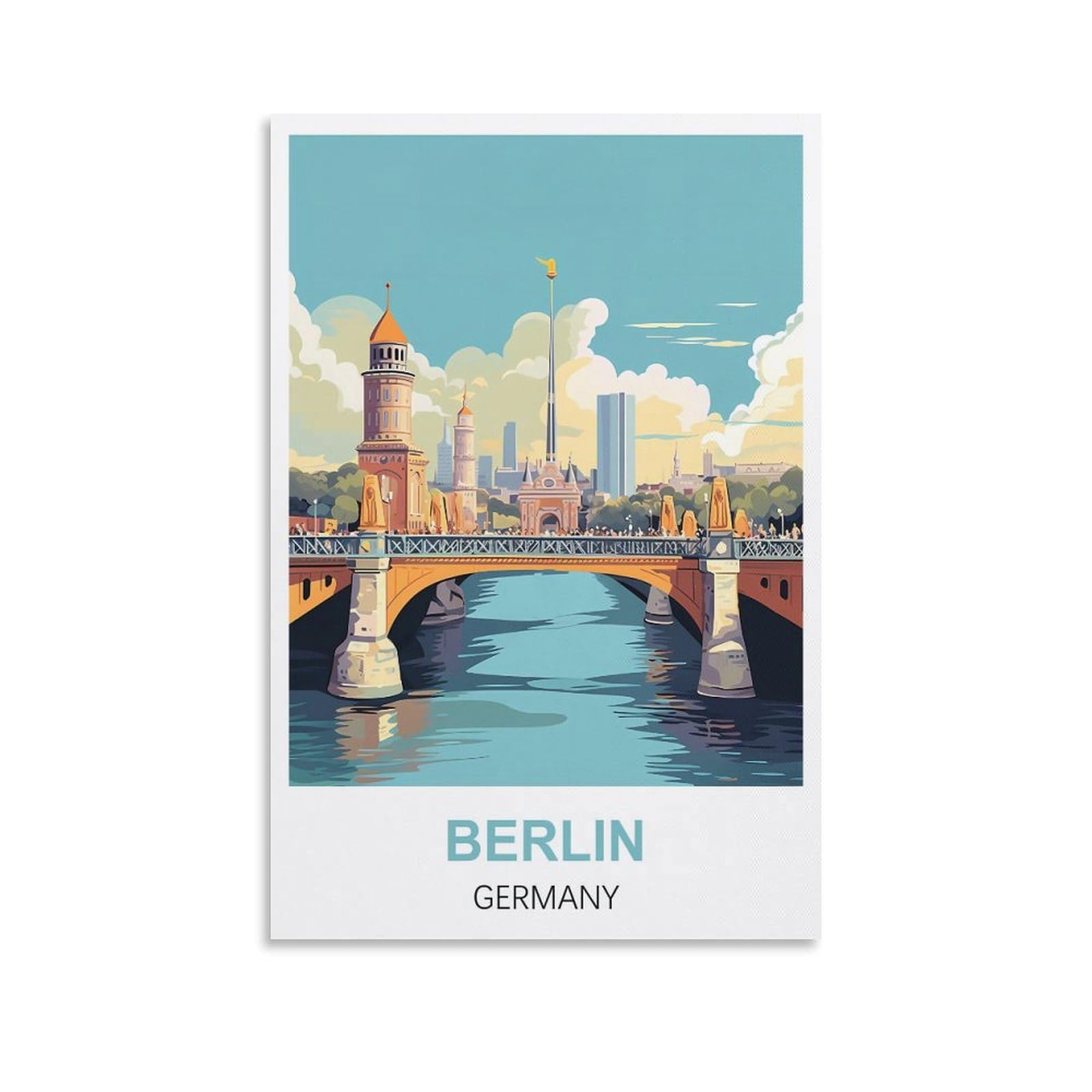 Joma Unframe-Style Cyyhgee Berlin Germany Vintage Travel Posters 12X18inch(30X45cm) Canvas Poster Wall Art Living Room Home Decor