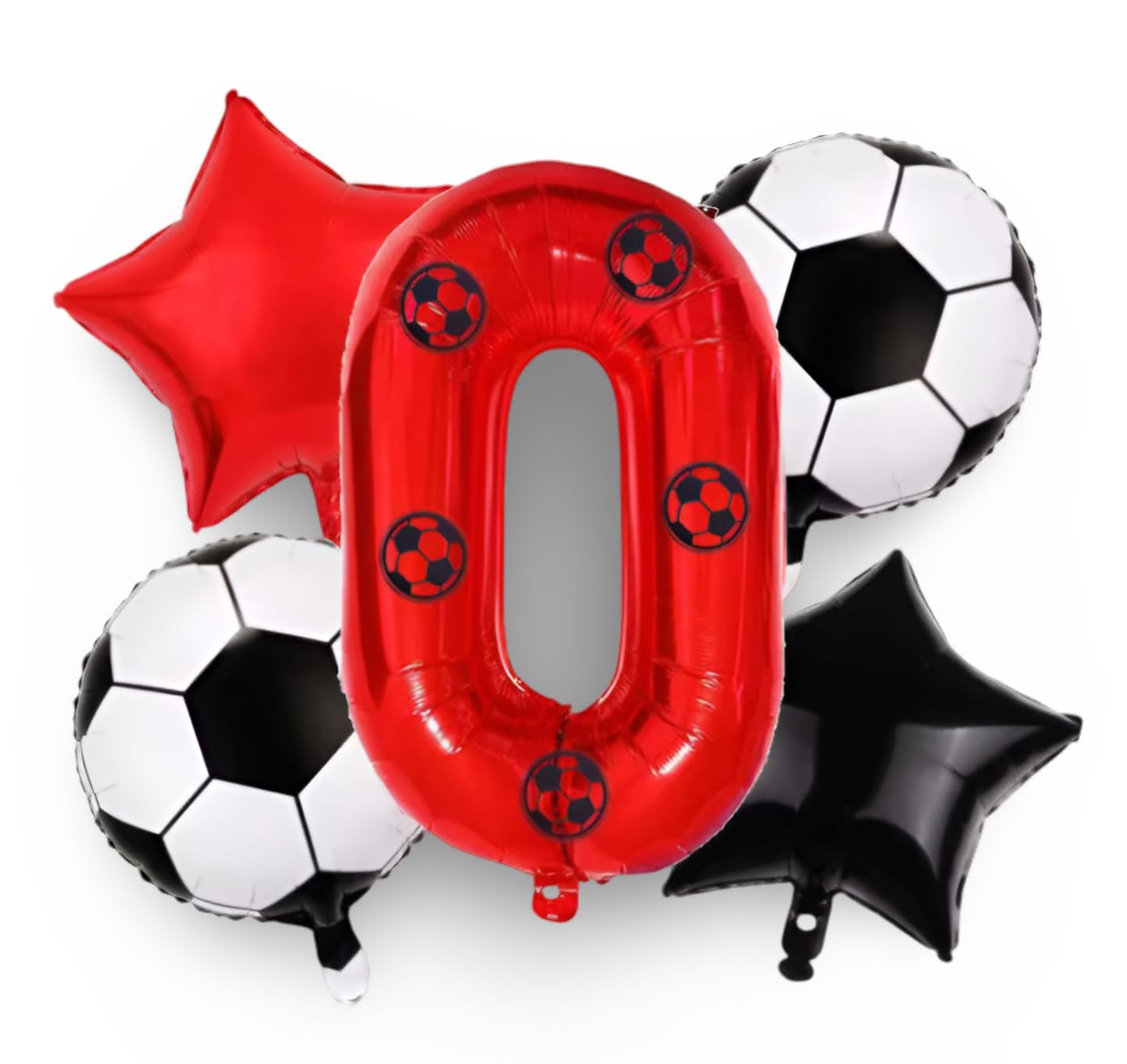 Football (Soccer) Number/Numerical Balloons | 15+ Years | Red | 0 - Zero