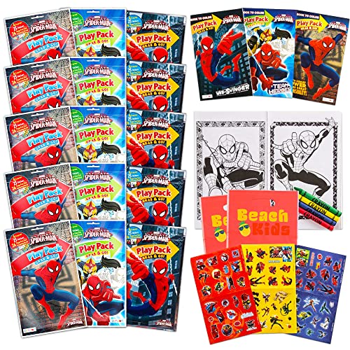 Livres de coloriage Spiderman et crayons en lot de 15 sacs surprises pour enfants