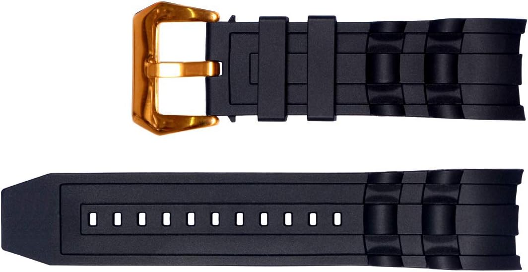 for Invicta Pro Diver Watch Bands Replacement Strap with Bukcle - Black Rubber Silicone Invicta Watch Strap