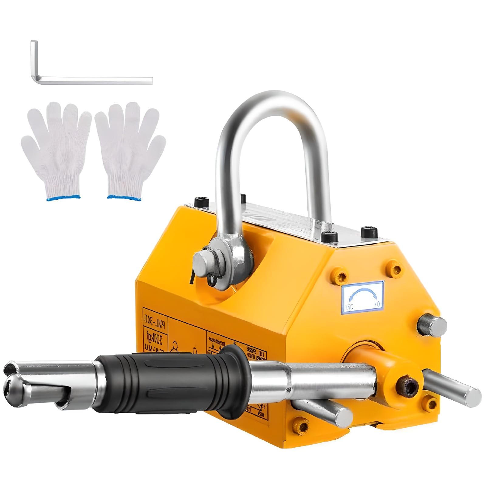 Xotiq Permanent Magnetic Lifter, 400 Kg Traction, Heavy Duty Magnet, Rare Earth Magnet, Manual Lever Operation, Magnetism Without Electricity For Lifting Steel Sheets, Plates Cylinders 200Kg