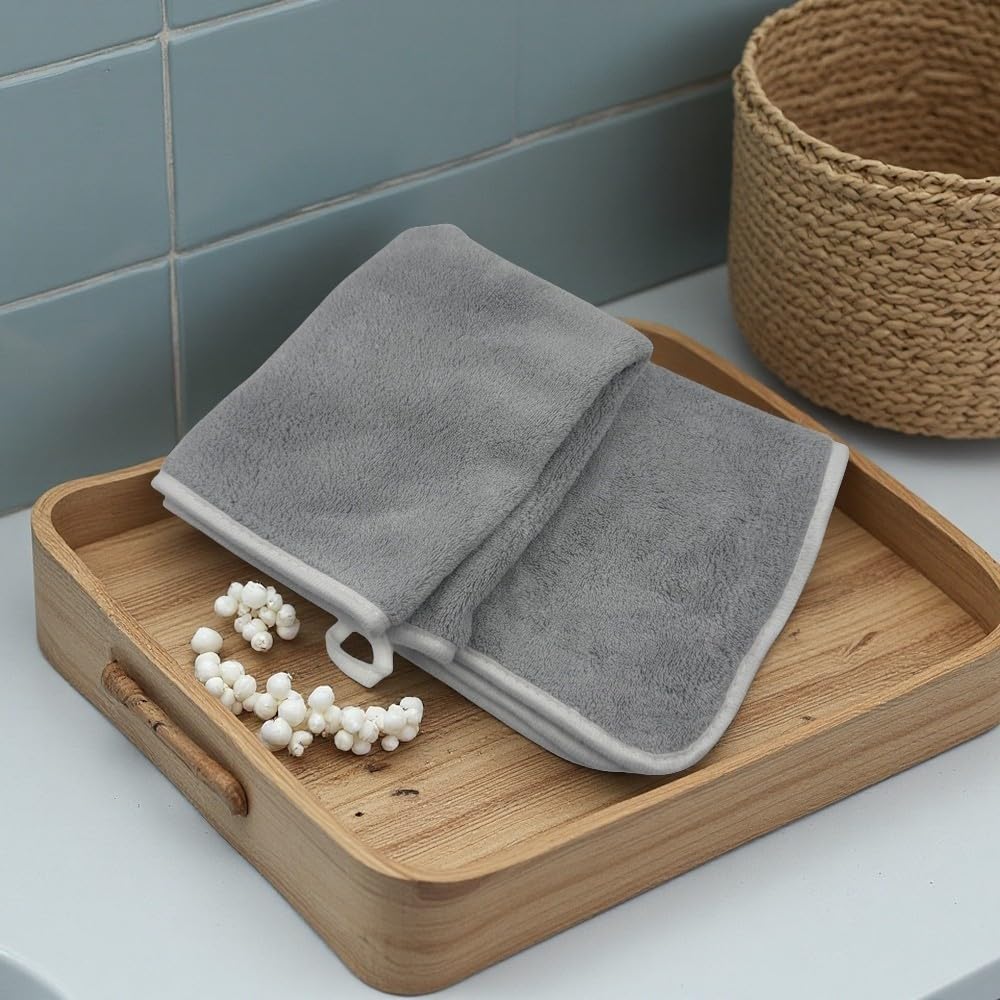 Thickened Coral Fleece Towel Hanging Design Super Absorbent Quick-Drying for Bathroom Beach 1-4