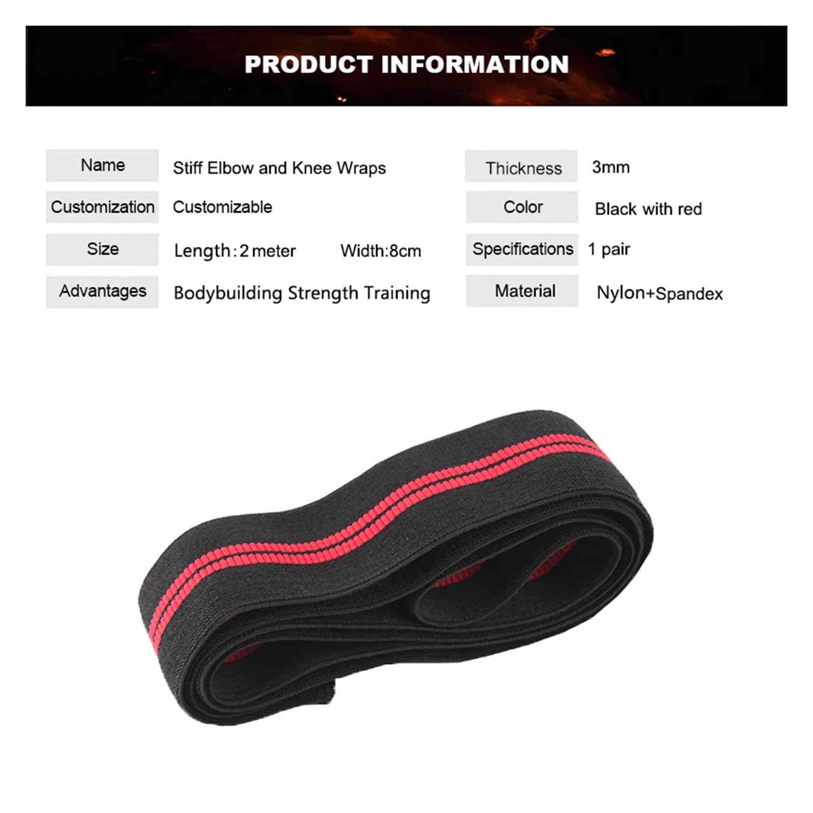 GenouillèRe Sport 1 Pair Weightlifting Knee Wrap Powerlifting Squat Compression Elasticity Elbow Wraps Training Sport Safety pour Hommes Et Femmes