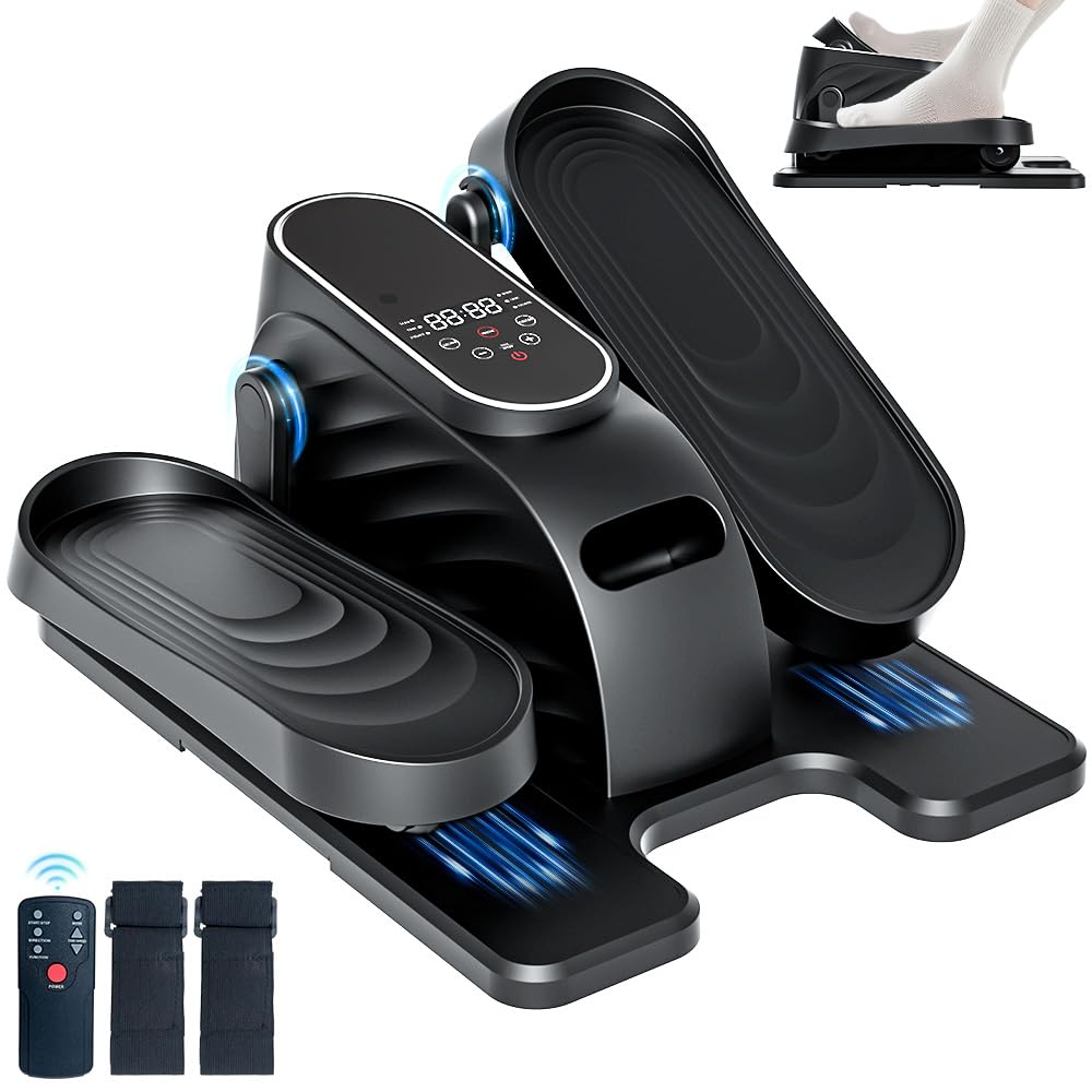 Aqvesane Under Desk Elliptical Machine with Remote, Ellipse Leg Exerciser as Seen on TV, Seated Pedal Exerciser for Seniors, 15 Speeds, Forward & Reverse Direction, Manual & Auto Mode for Home Office