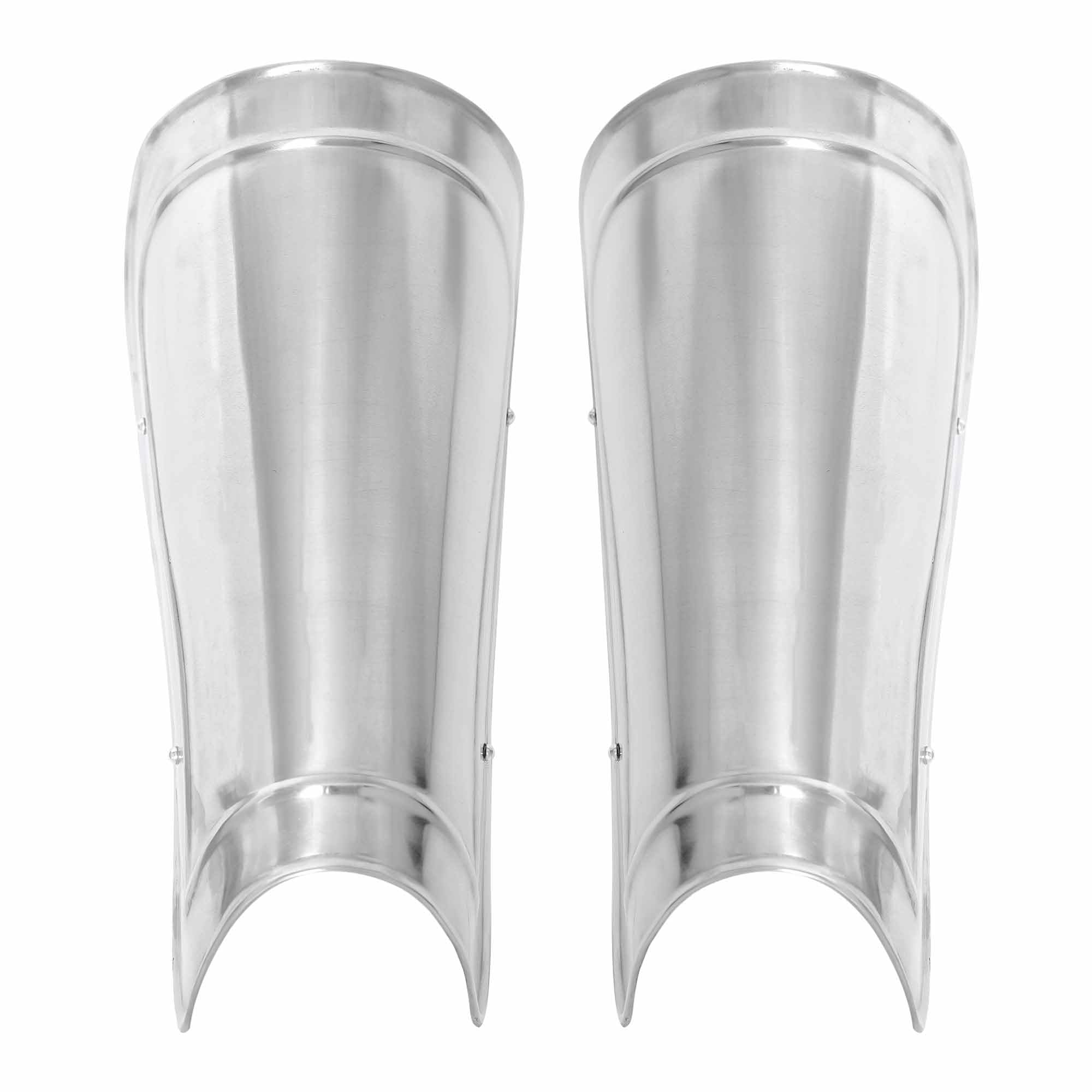 Medieval Greaves Knight Leg Armor LARP Armour Steel Greaves for Medieval Events, Fantasy, Halloween, Cosplay - 18 Gauge