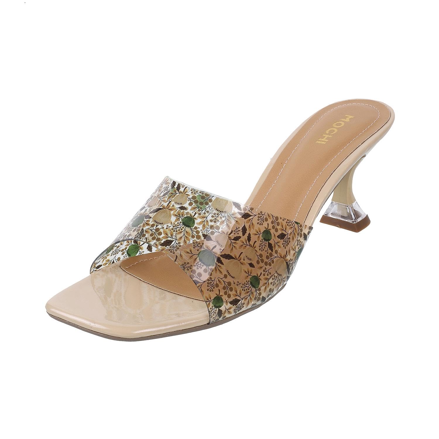 Mochi Women Beige Flowery look Fashion Heel Slip-on Sandal UK/7 EU/40 (40-204) (B0CXMXZ3YQ) Amazon Price History, Amazon Price Tracker