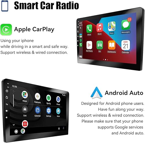 Miniatura 2 de Estéreo del coche Carplay Android Auto WiFi reproductor MP5 2 DIN 10 pulgadas para Android 8.1 navegación GPS RAM1G ROM16G universal coche radio