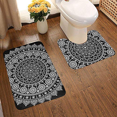 Mandala Design Aboriginal Dot Painting Set Di Tappeti Per Bagno 2 Pezzi Tappeto Da Bagno In Memory Foamsuper Assorbenteantiscivolospessoset Di