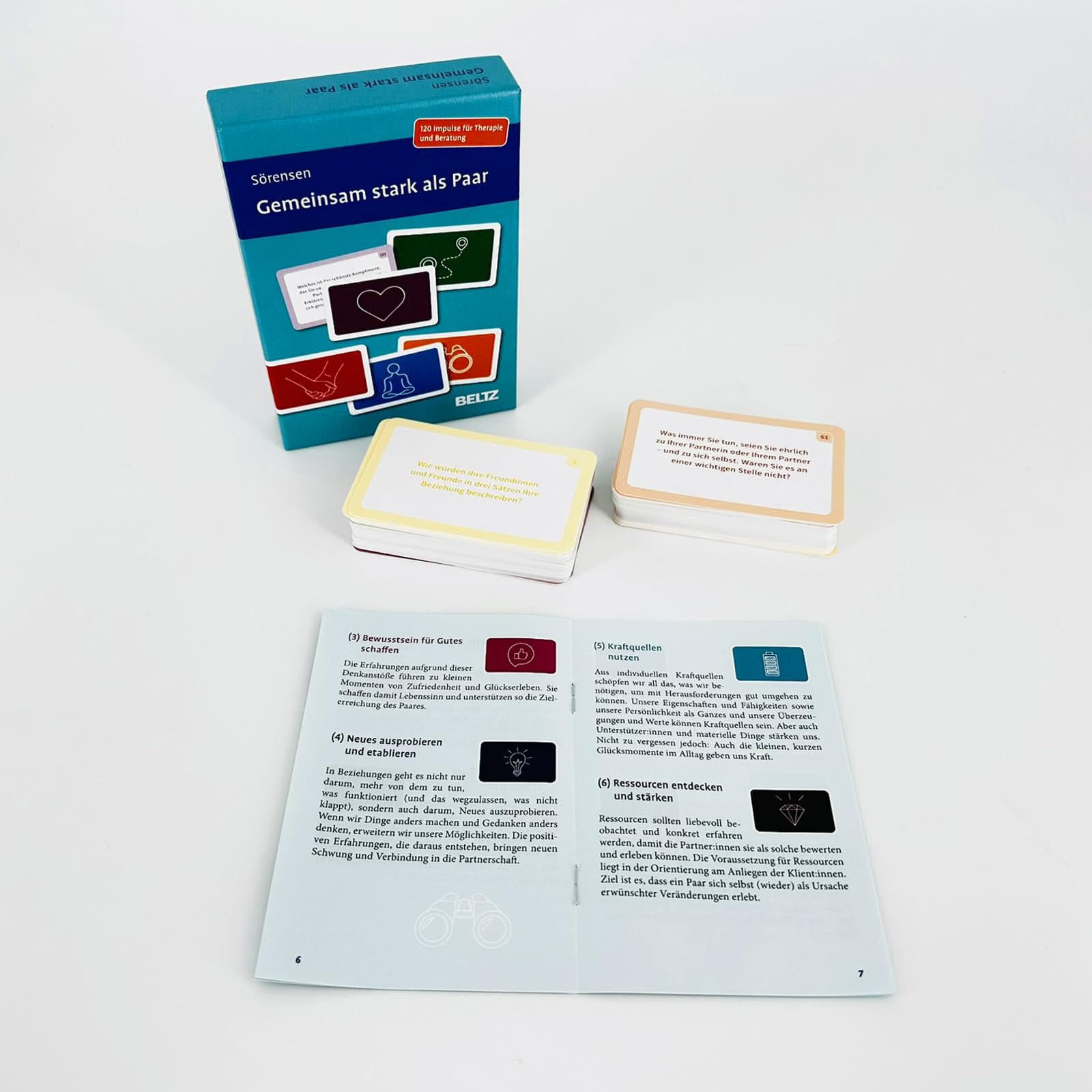 Gemeinsam stark als Paar: 120 Impulse für Therapie und Beratung. Mit 12-seitigem Booklet in stabiler Box. Kartenformat 5,9 x 9,2 cm (Beltz Therapiekarten)