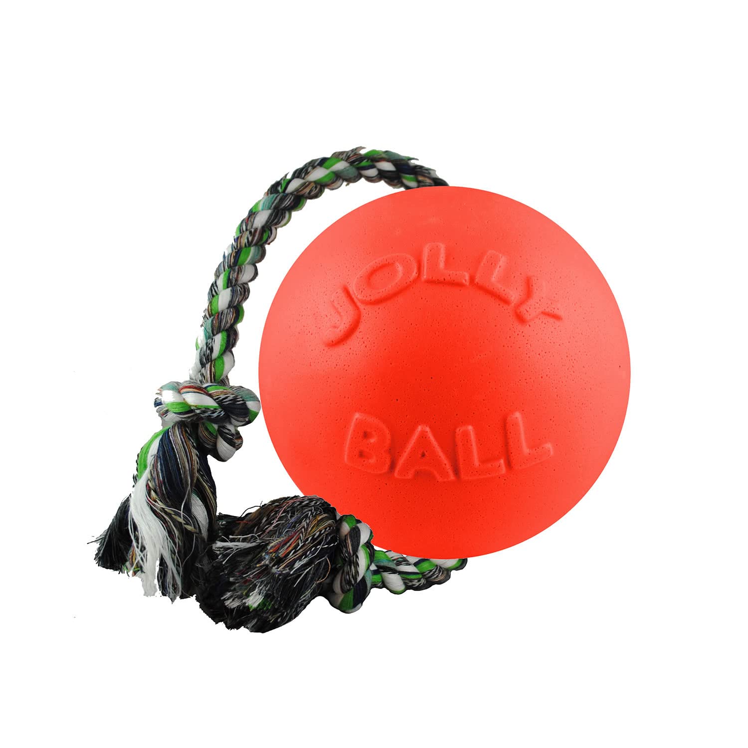 Romp-n-Roll Rope and Ball Dog Toy, 4.5 Inches/Small, Orange