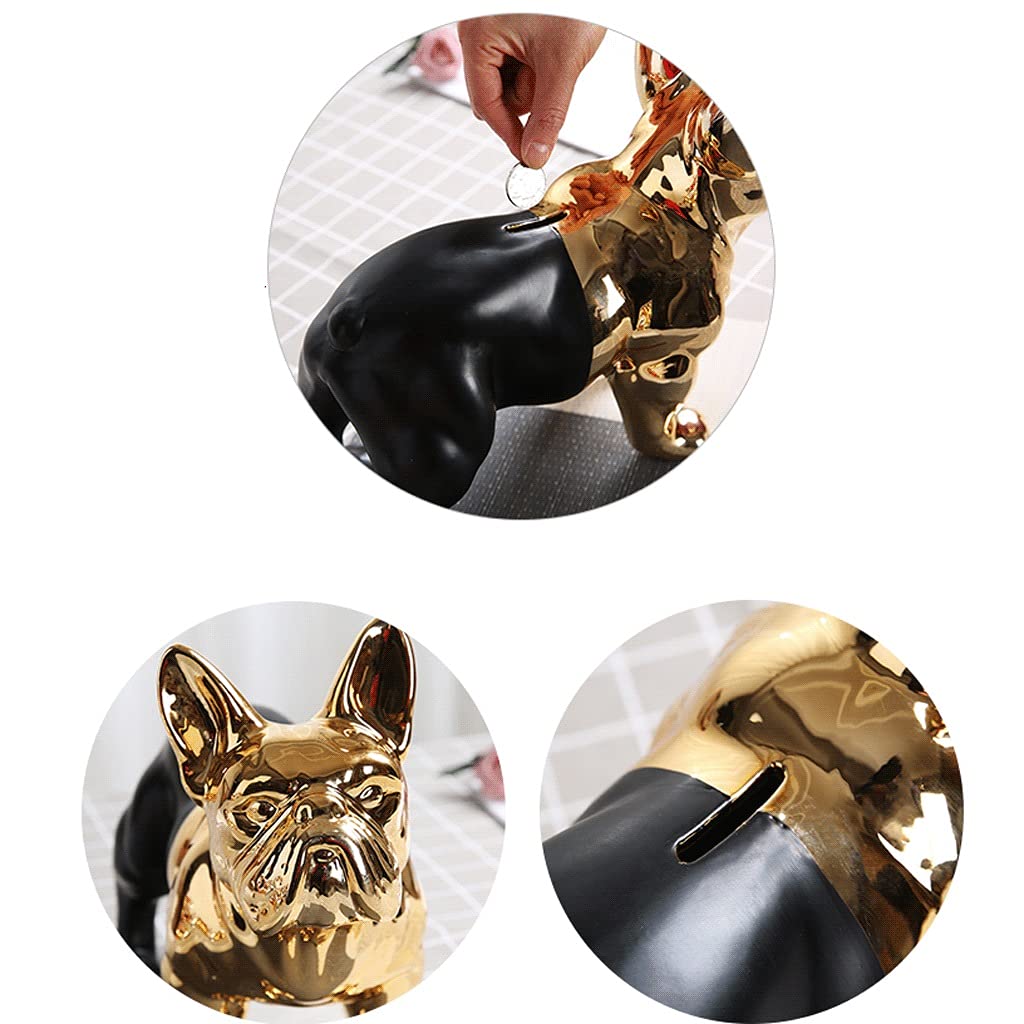 Amazon.co.jp: 貯金箱 マットブラックとゴールドの貯金箱かわいい