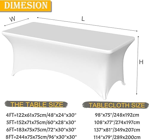 Miniatura 2 de Mantel personalizado con logotipo de negocios, imagen, fundas de mesa de elastano personalizadas de 4 pies, 5 pies, 6 pies, 8 pies, mantel