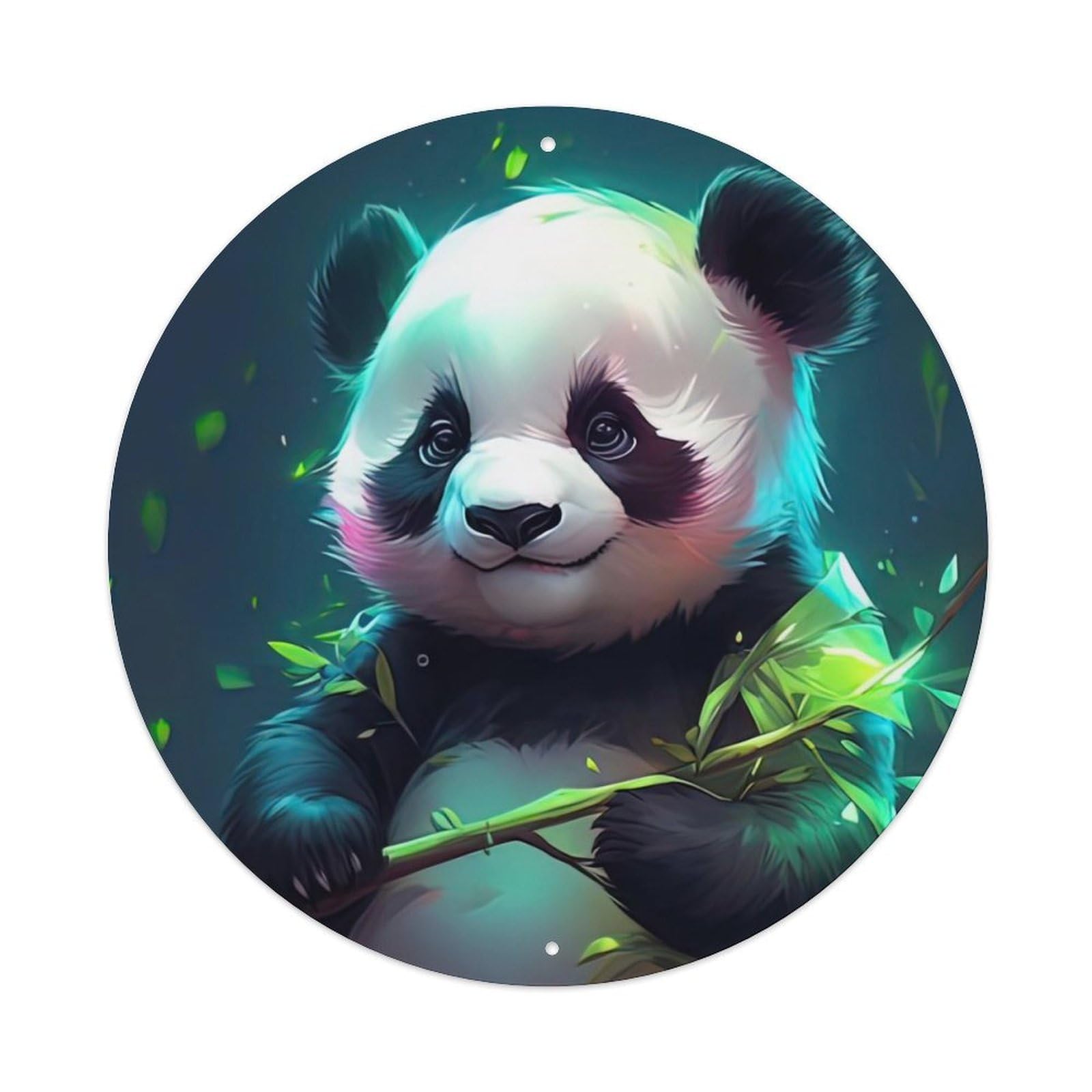 Animal Panda with Bamboo Metal Tin Sign