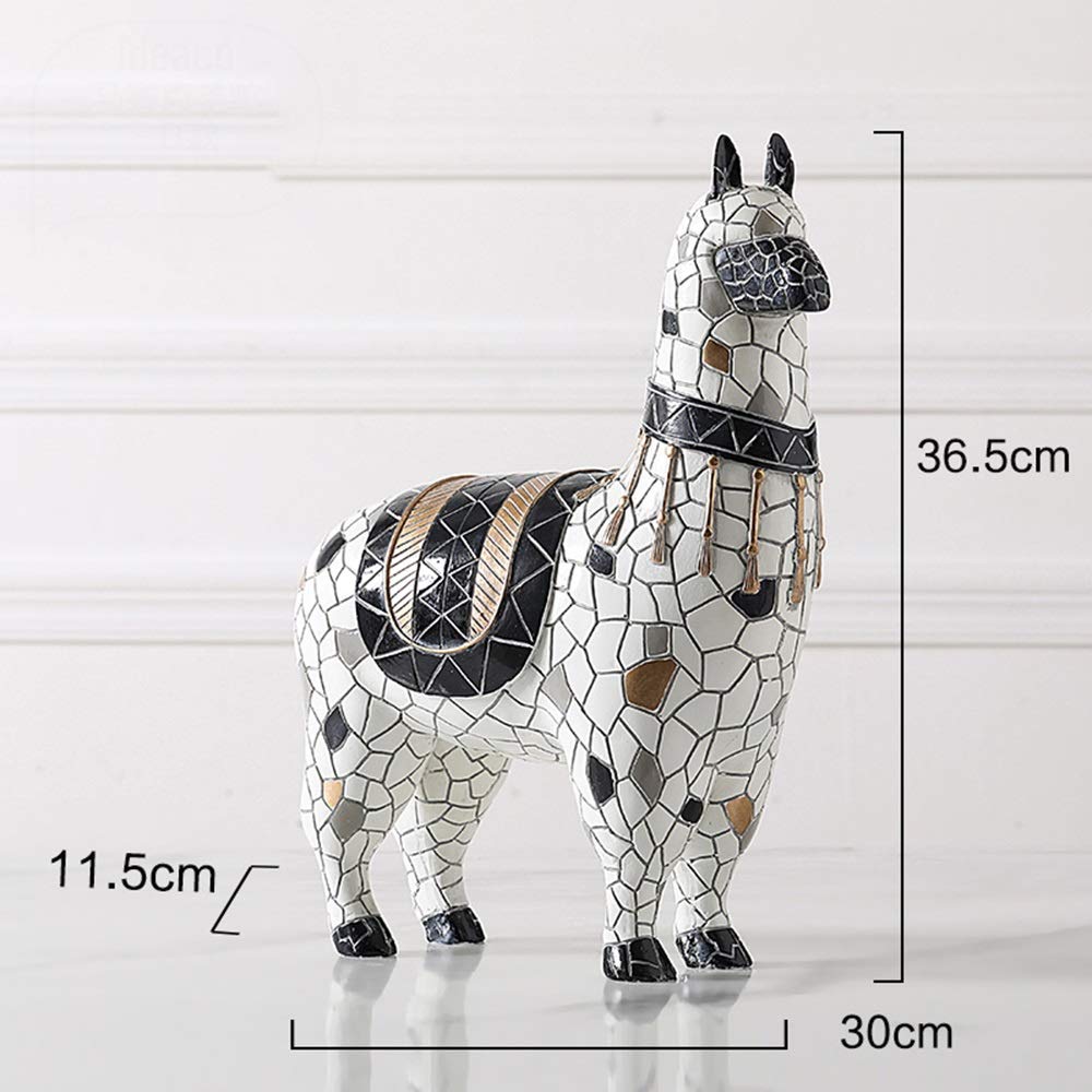 Regali di Nozze Mosaico Alpaca Figurine Statua degli Animali Ornamenti Artigianali Soggiorno Governo del Vino Mestieri (Color : B)