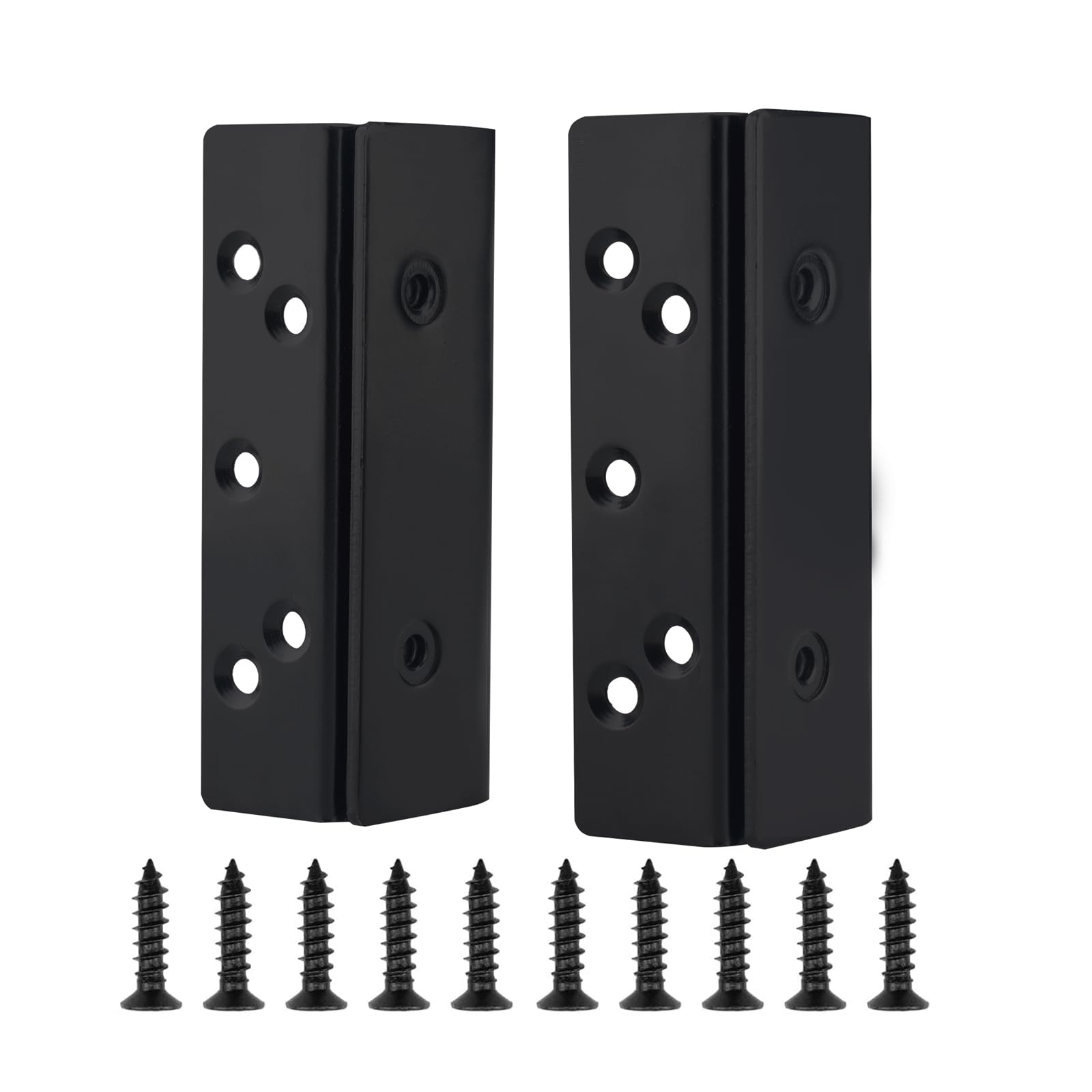 DERRILLA Bed Frame Bed Post Double Hook Slot Bracket, Bed Rail Hardware Attachment Brackets for Wooden Bed Frame-Set of 2